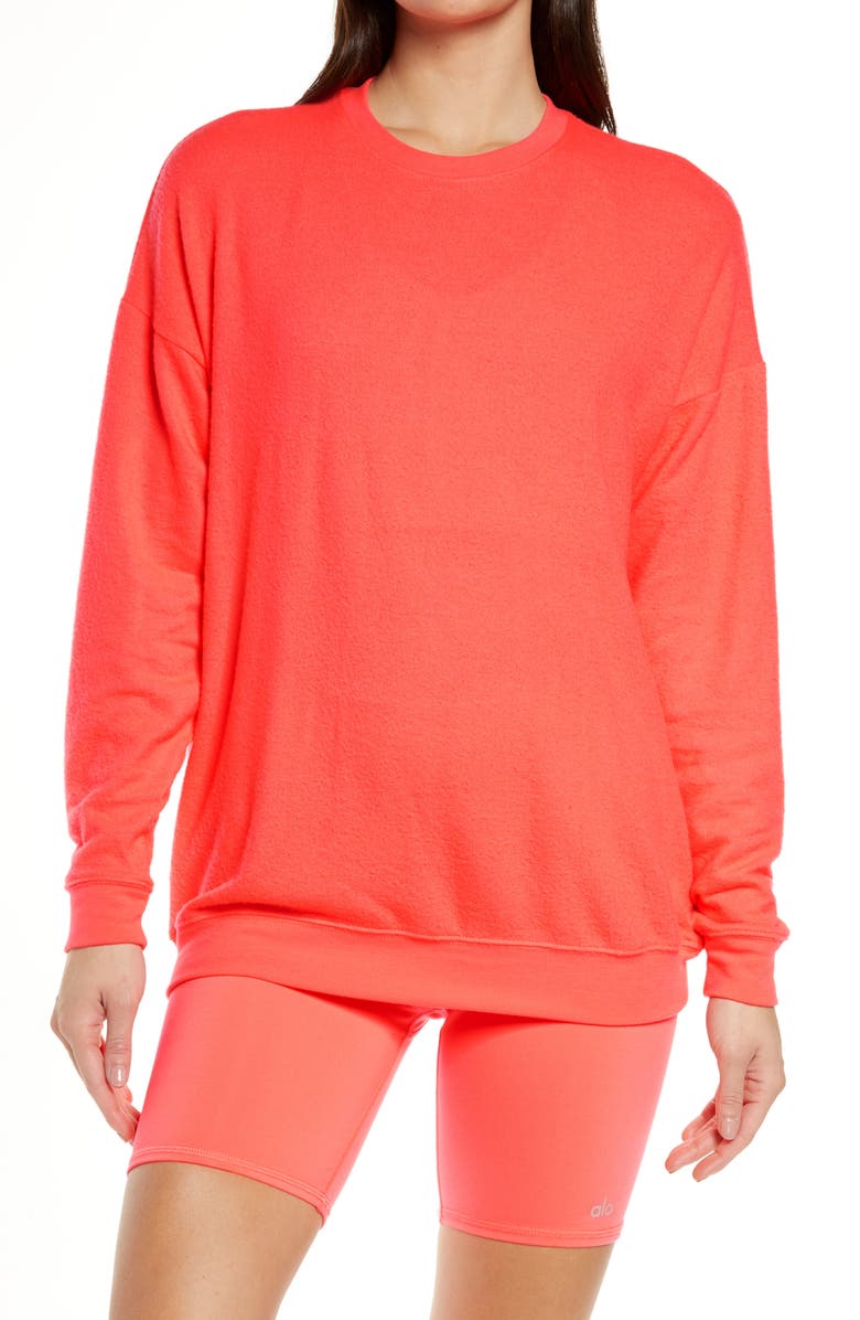 ALO Soho Pullover, Main, color, PINK LAVA