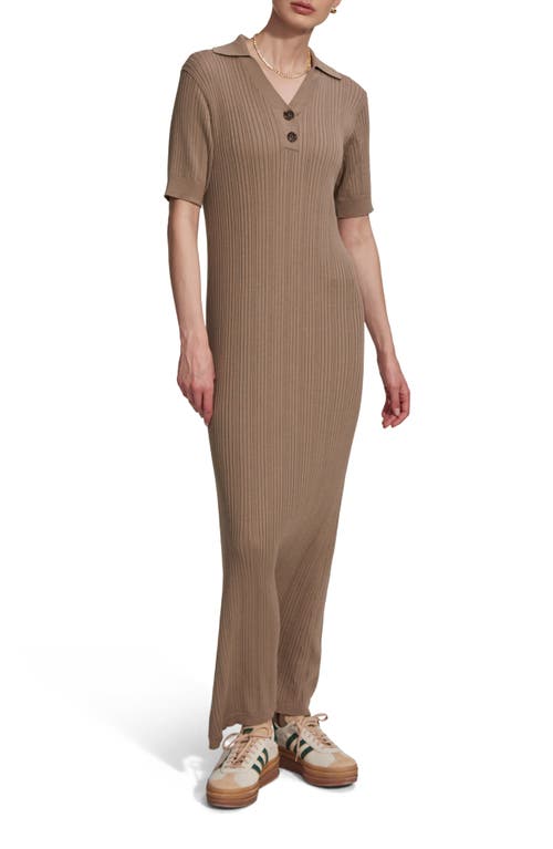 Varley Andrea Pointelle Maxi Sweater Dress Roasted Cashew at Nordstrom,