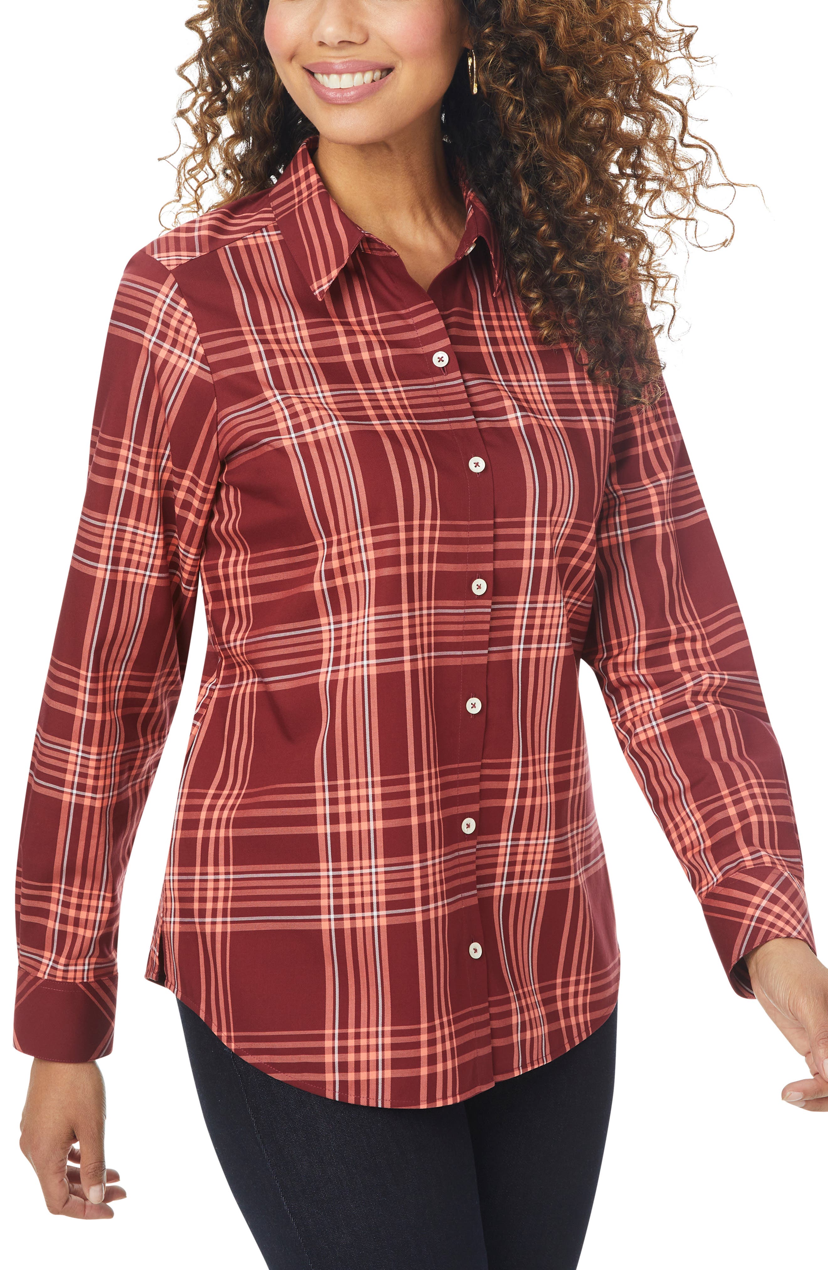 Foxcroft Rhea Prim Plaid Non-Iron 