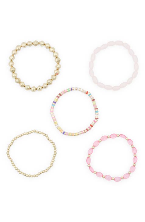 Five-Piece Mixed Beaded Bracelet Set