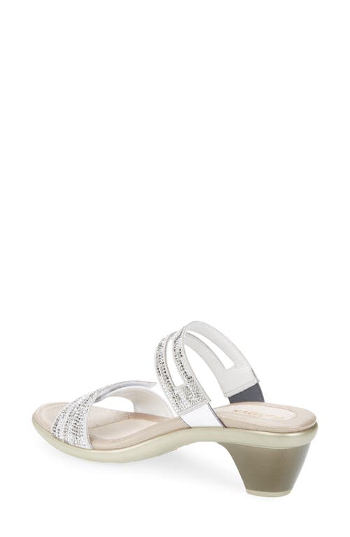 Shop Naot Temper Embellished Slide Sandal In White/pearl Metallic