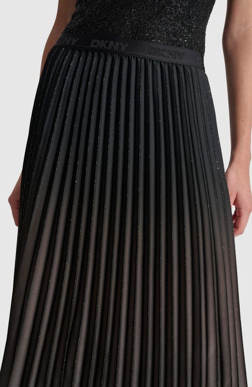 Shop Dkny Ombré Pleated Foiled Skirt In Ash Grey