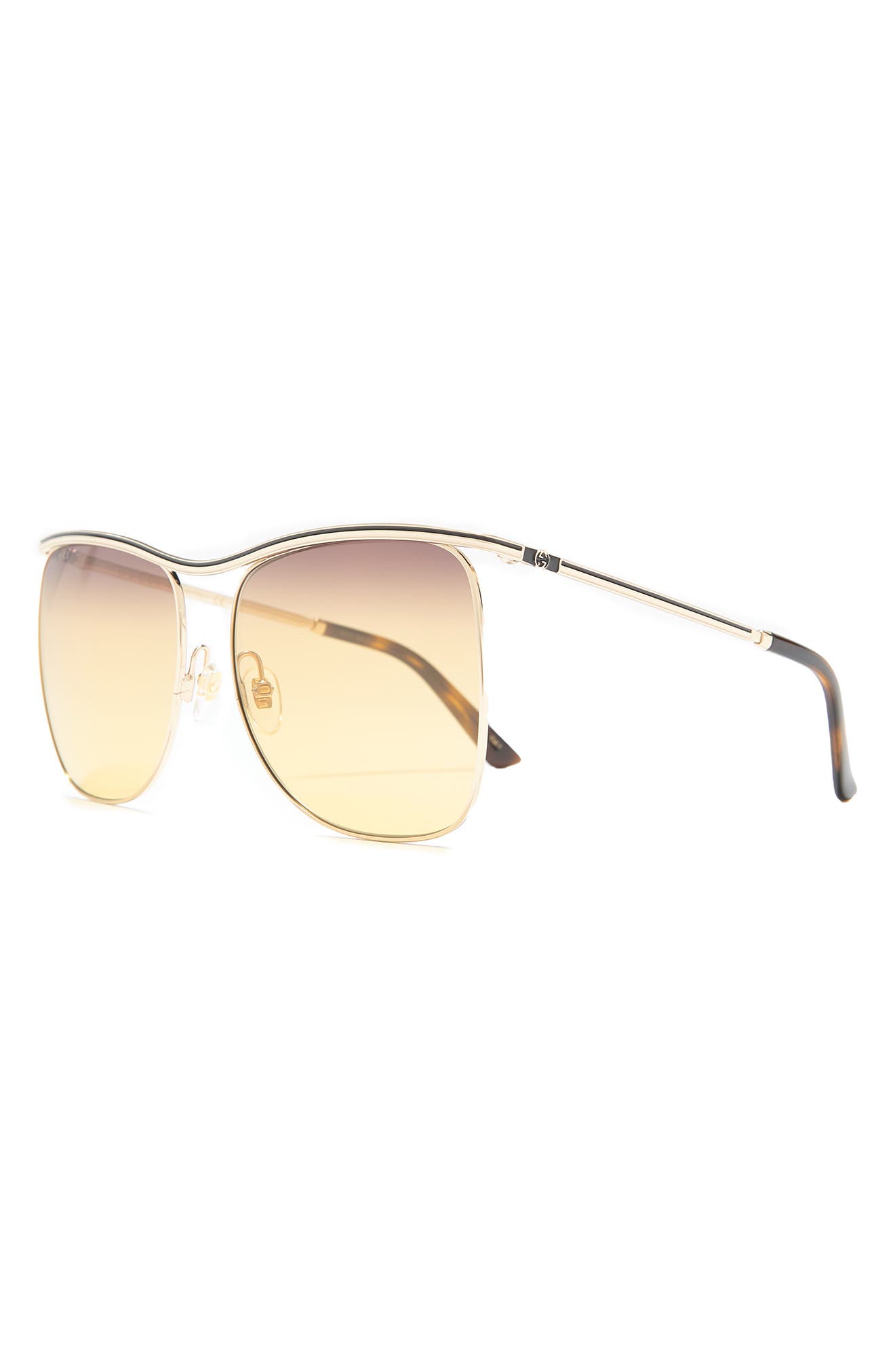 gucci 63mm square sunglasses