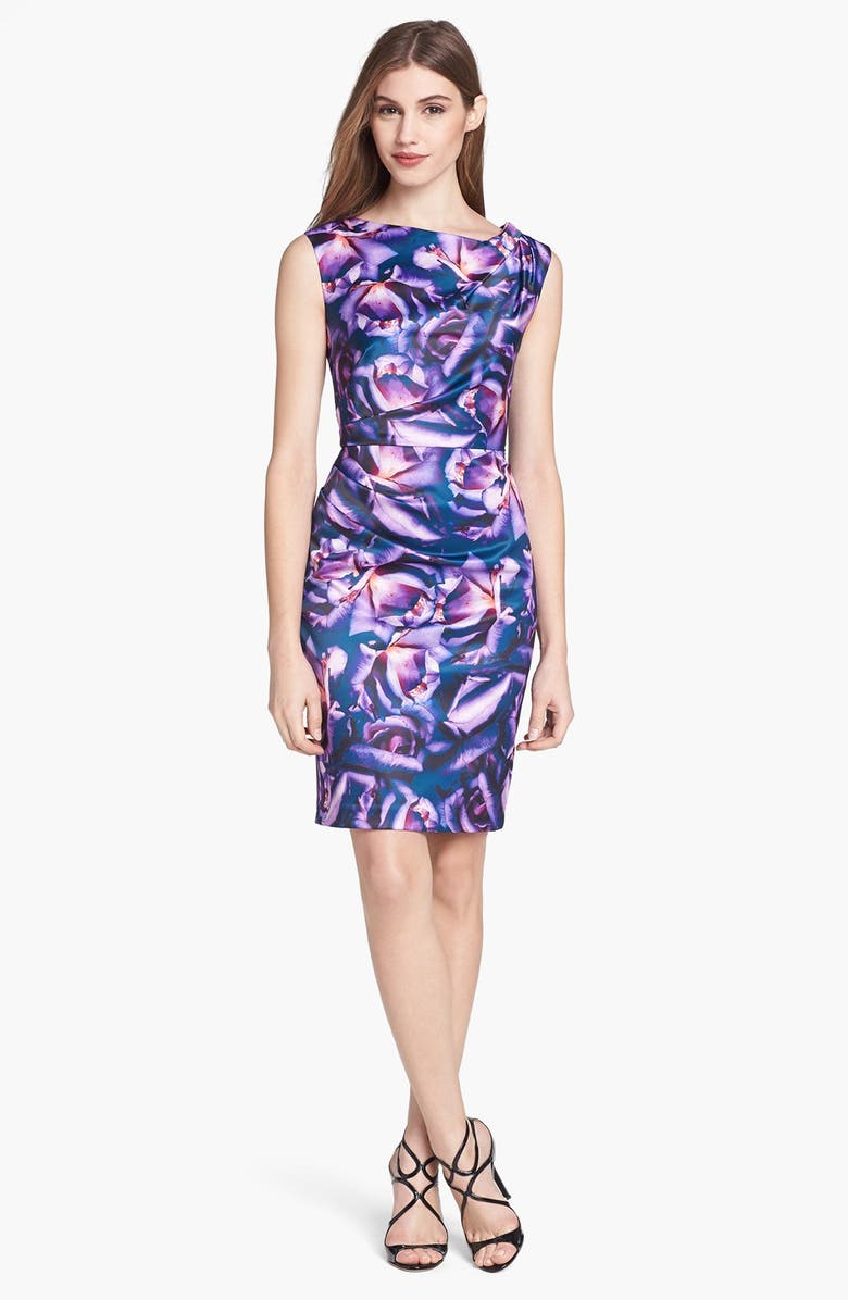 Ivy & Blu Print Satin Sheath Dress | Nordstrom