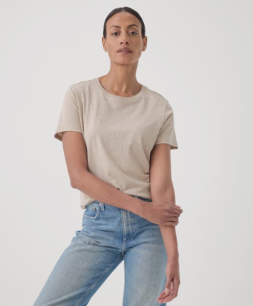 Shop Pact Organic Cotton Softspun Crew Neck Tee In Wheat Heather