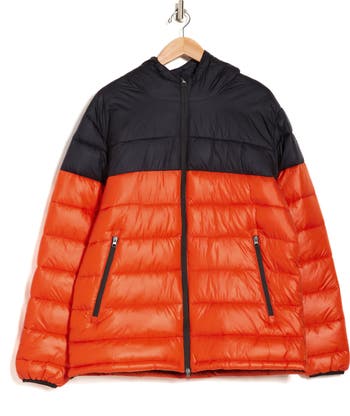 NORTH SAILS Colorblock Water Resistant Hooded Puffer Jacket