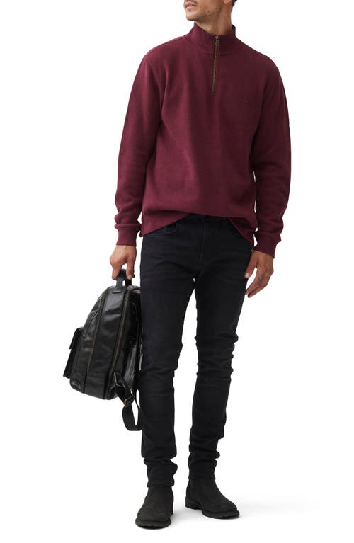Rodd & Gunn Alton Ave Quarter Zip Sweater In Berry