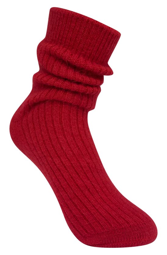 High Heel Jungle Cashmere Blend Crew Socks In Red