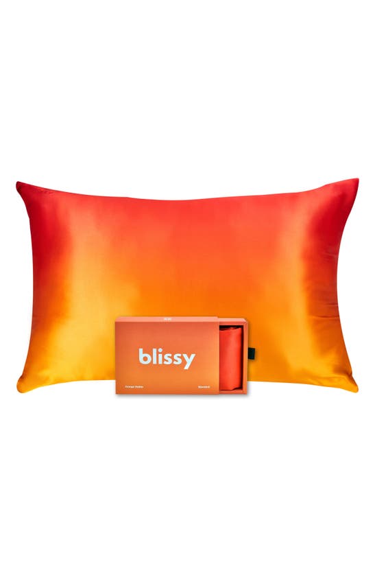 Shop Blissy Mulberry Silk Pillowcase In Orange Ombre