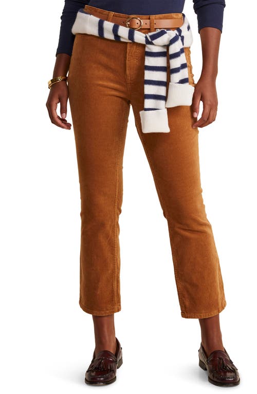 Cotton Blend Stretch Corduroy Kick Flare Pants in Gingerbread