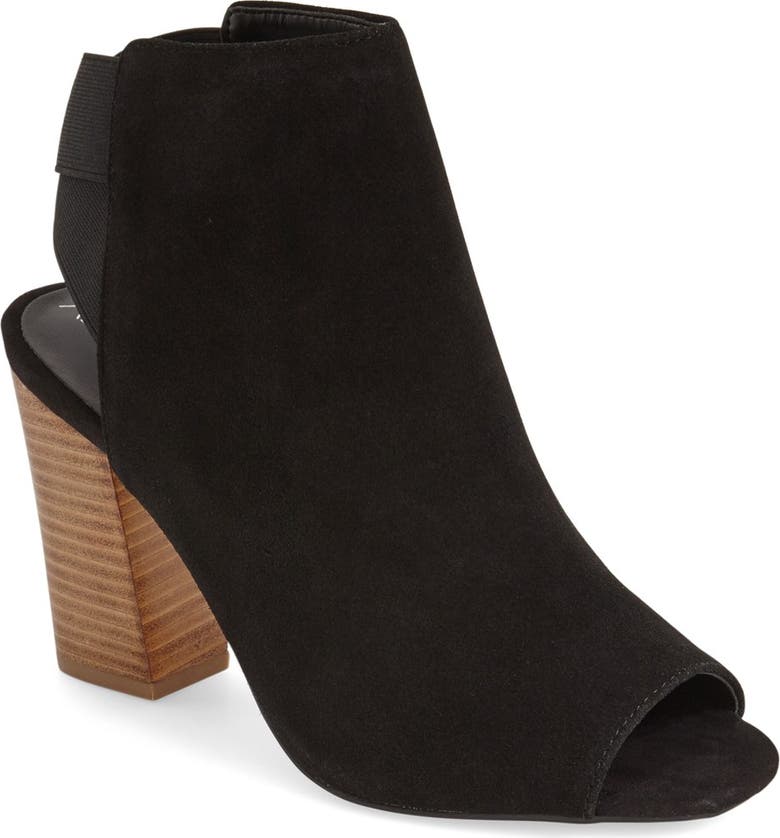SOLE SOCIETY 'Dakota' Peep Toe Bootie, Main, color, BLACK SUEDE