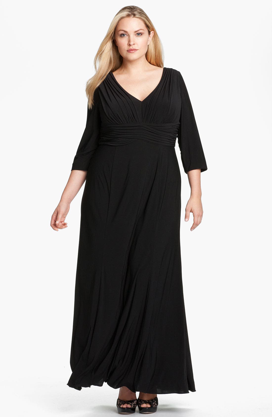 Alex Evenings Pleated Jersey Dress (Plus) Nordstrom