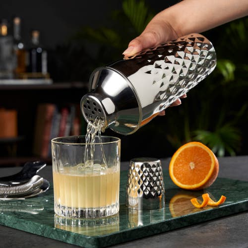 Viski Irving Faceted Cocktail Shaker In Silver