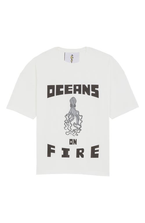 THE RAD BLACK KIDS Oceans on Fire Graphic T-Shirt in White at Nordstrom, Size Small