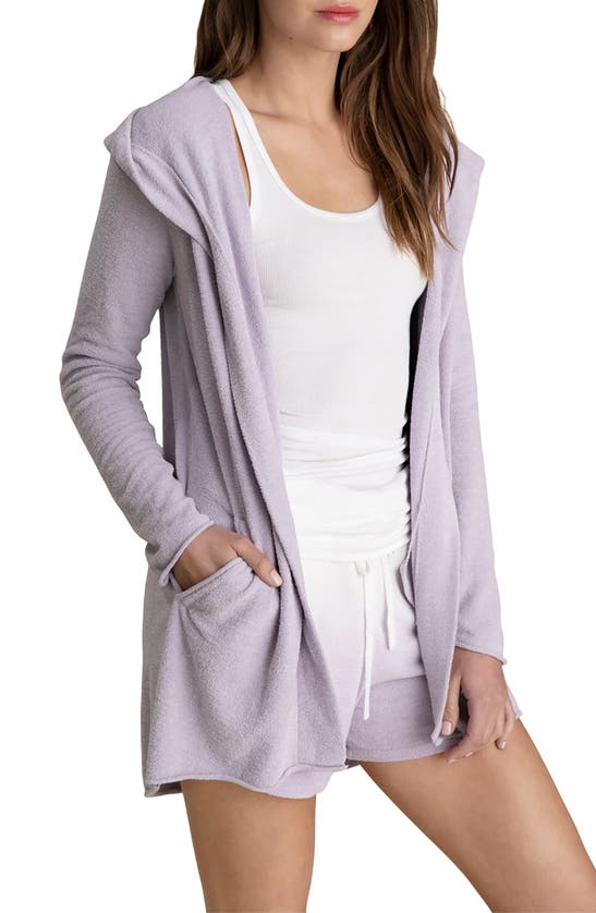Barefoot Dreams Cozychic Ultra Lite™ Hooded Cardigan In Soft Violet