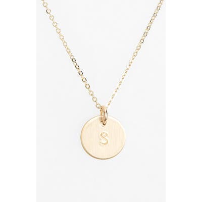 Nashelle 14K-Gold Fill Initial Mini Circle Necklace
