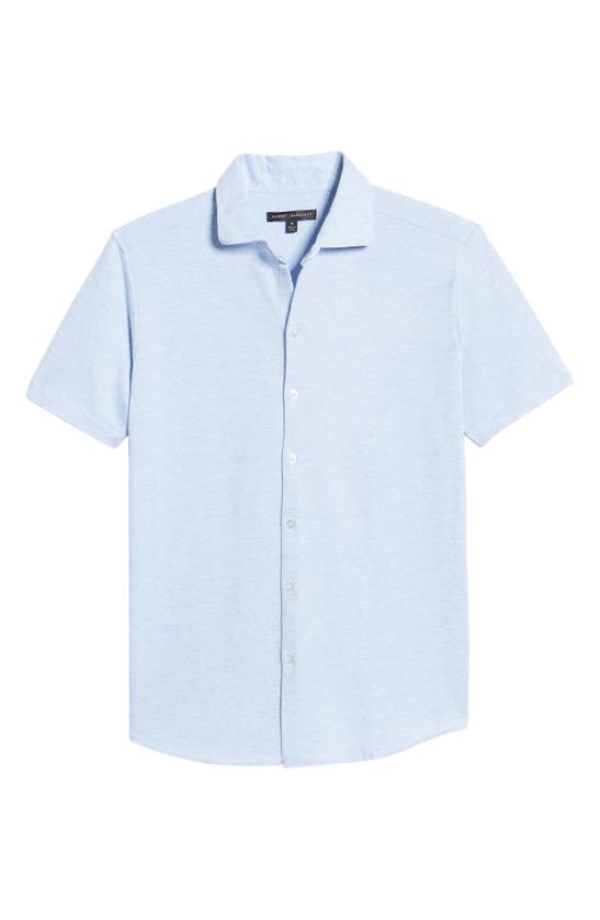 Robert Barakett Lanville Short Sleeve Knit Button-up Shirt In Soft Chambray