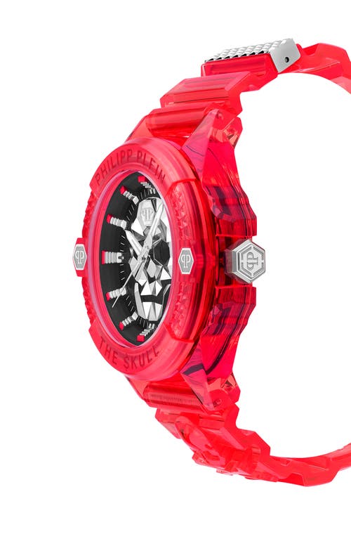 Philipp Plein The $kull Tech Edit Watch In Transparent Red