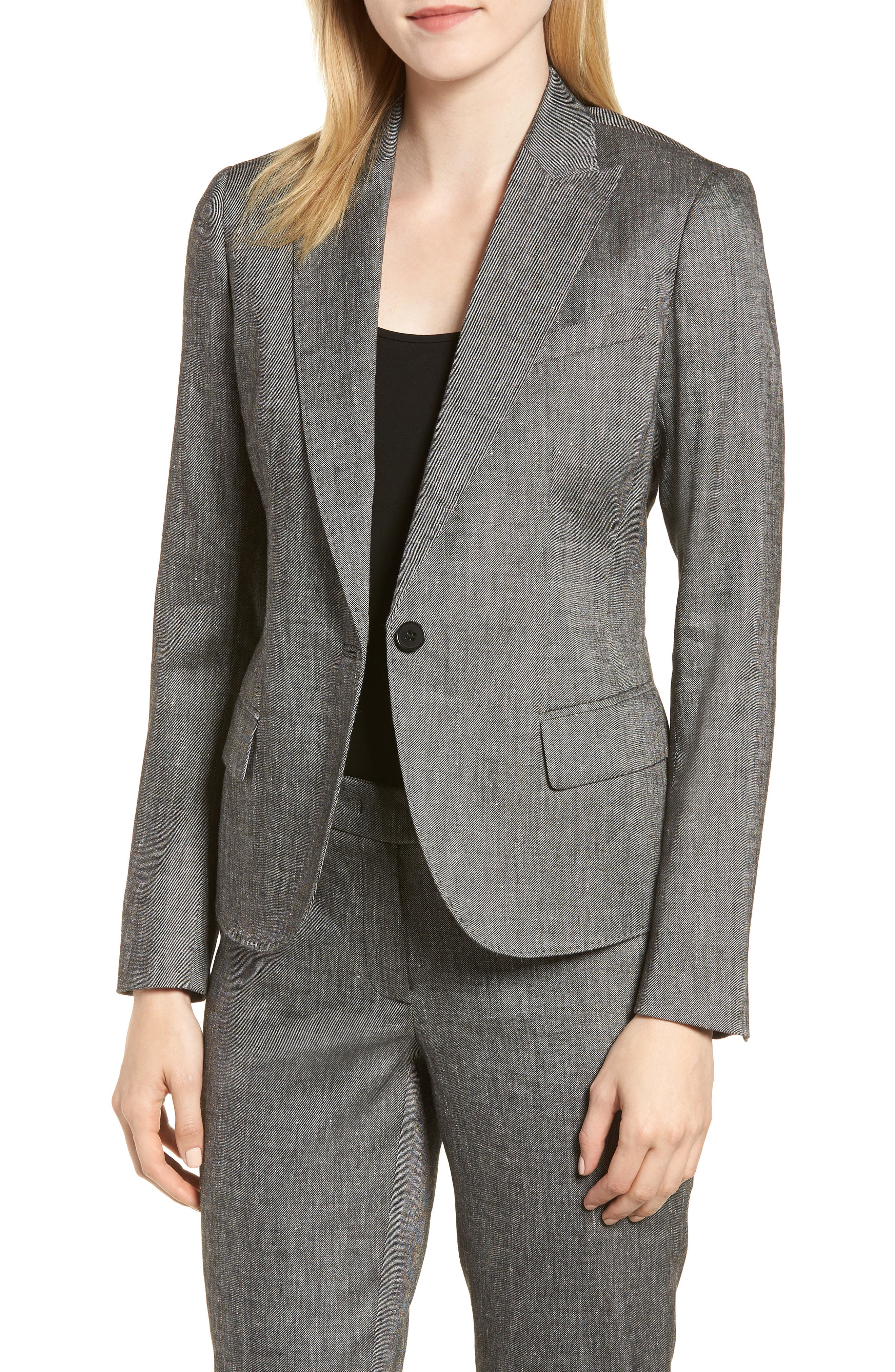 Anne Klein Linen Blend OneButton Suit Jacket Nordstrom