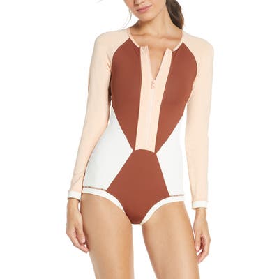 L Space Mod Front Zip Long Sleeve One-Piece Swimsuit