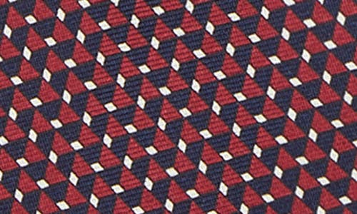 Shop Zegna Ties Geometric Silk Tie In Red