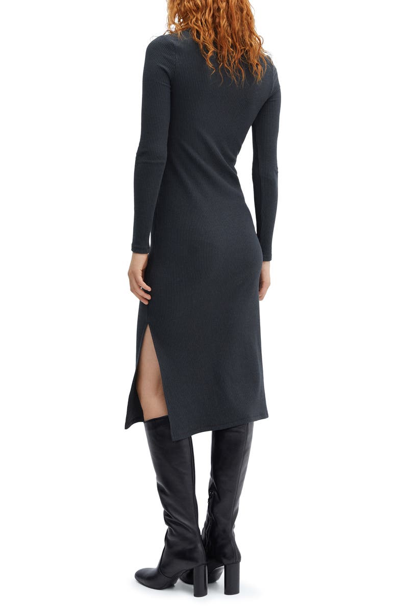 MANGO Long Sleeve Rib Dress | Nordstrom