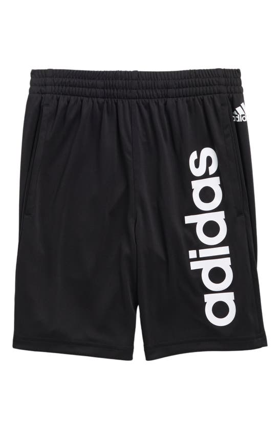 Shop Adidas Originals Kids' Linear Recycled Polyester Shorts In Black