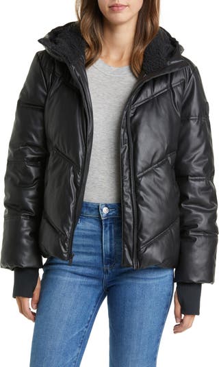 Women's Ronney Puffer Faux Leather Jacket