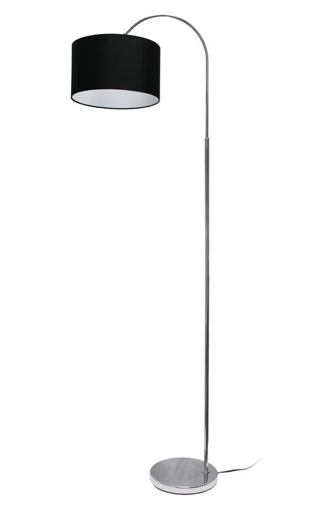 Veronica 70 Tall Arc Floor Lamp with Fabric Shade - Brushed Nickel