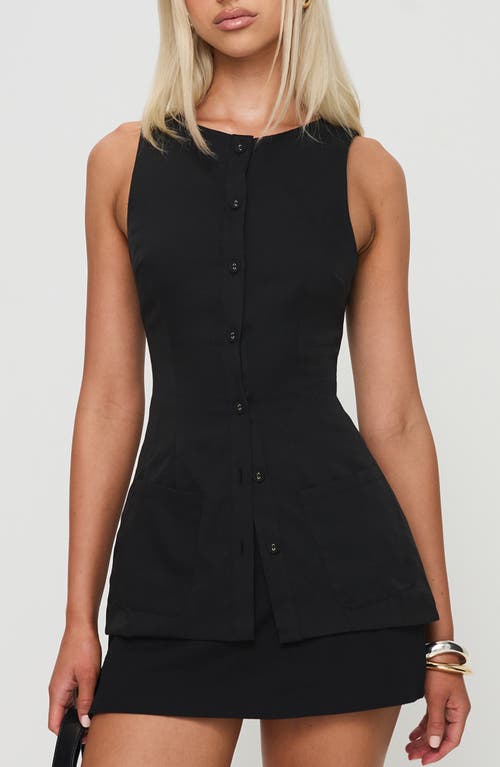 Shop Princess Polly Mystick Button-up Vest In Black