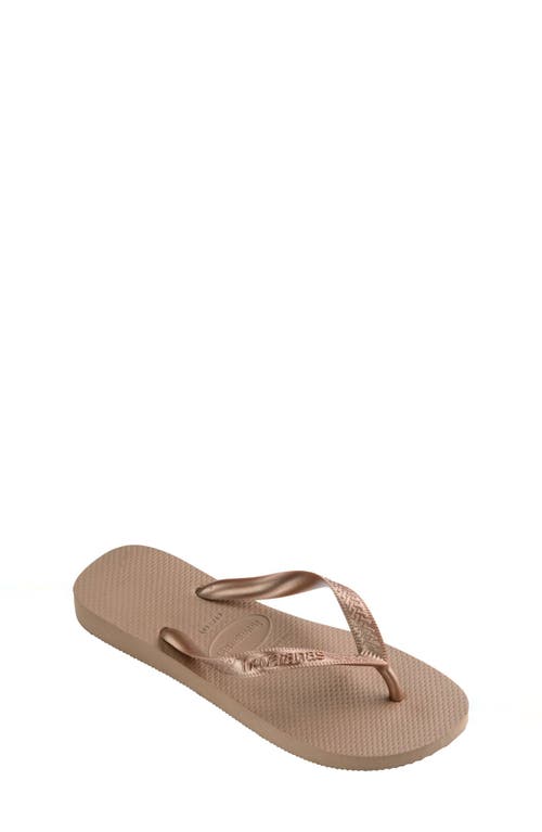 Shop Havaianas Kids' Top Tiras Flip Flop In Rose Gold