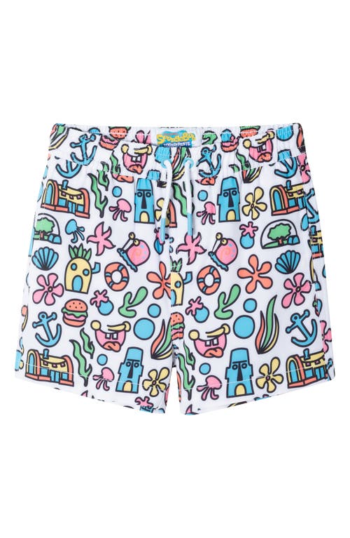 ANDY & EVAN ANDY & EVAN SPONGEBOB RASH GUARD & SHORTS SET