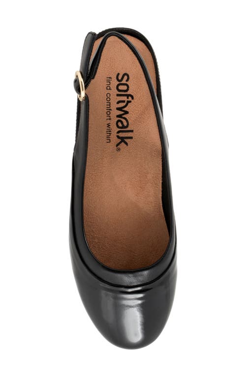 Softwalk ® Sheffield Slingback Flat In Black Patent