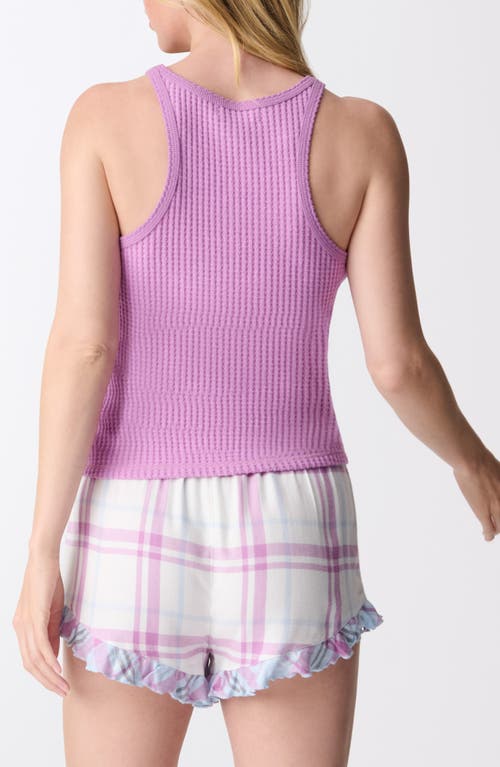 Shop Pj Salvage See Stripe Thermal Racerback Tank Top In Lilac