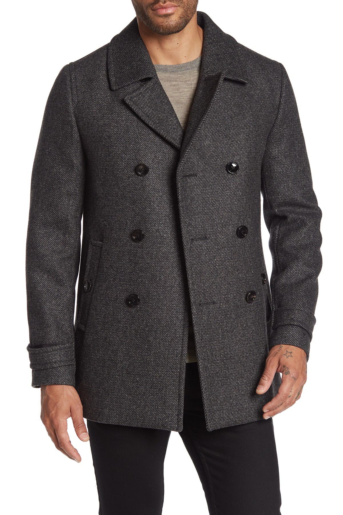 ted baker grey peacoat