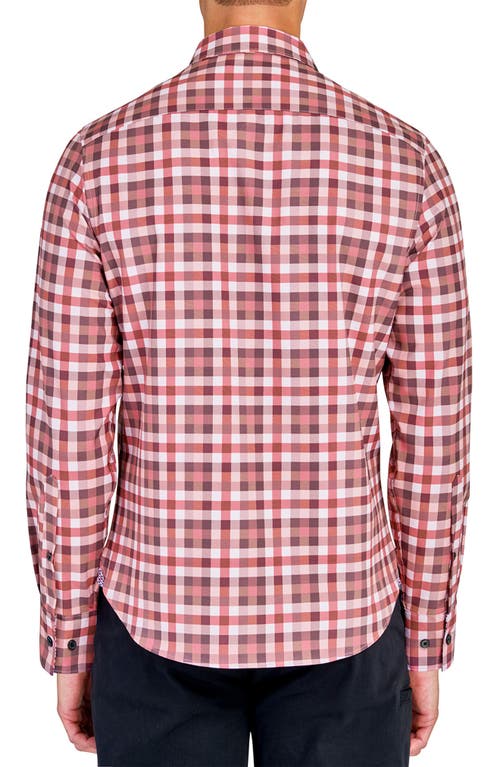 CONSTRUCT CONSTRUCT TRIM FIT PLAID PERFORMANCE BUTTON-UP SHIRT 