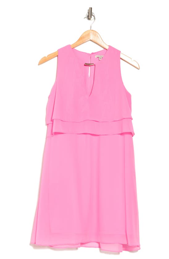 Tash And Sophie Popover Chiffon Dress In Pink
