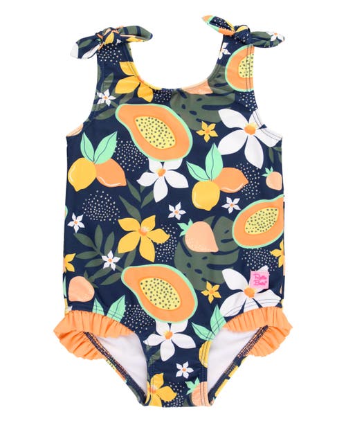 Shop Rufflebutts Baby Girls Upf50+ Tie Shoulder One Piece In Into The Tropics