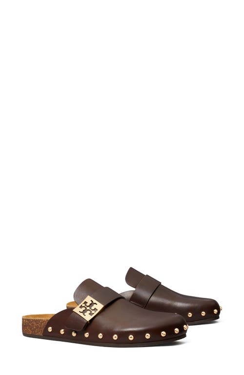 Shop Tory Burch Mellow Stud Mule In Deep Mocha/gold