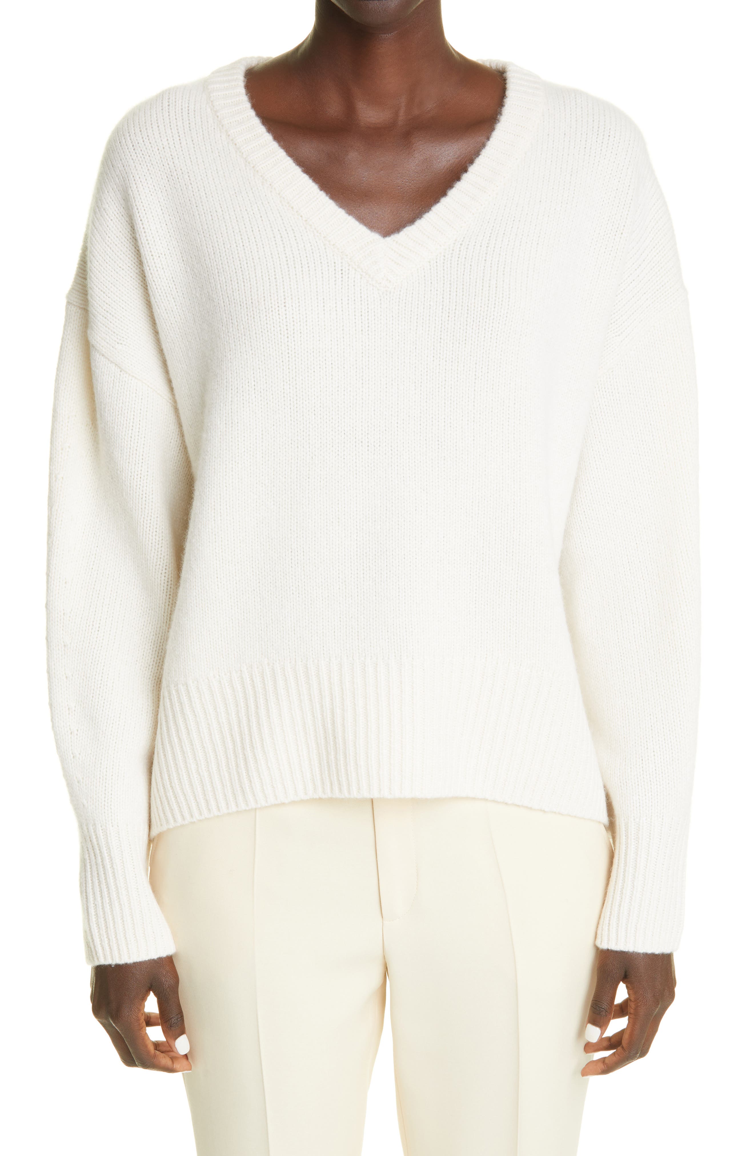 womens off white cashmere sweater