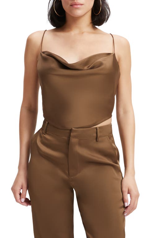 Good American Cowl Neck Satin Camisole in Light Mocha004