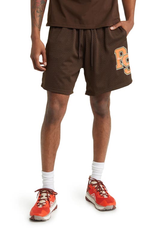 PacSun College Block Mesh Shorts in Brown