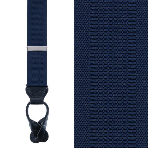 Trafalgar Big & Tall Classic Stretch Button End Suspenders In Navy