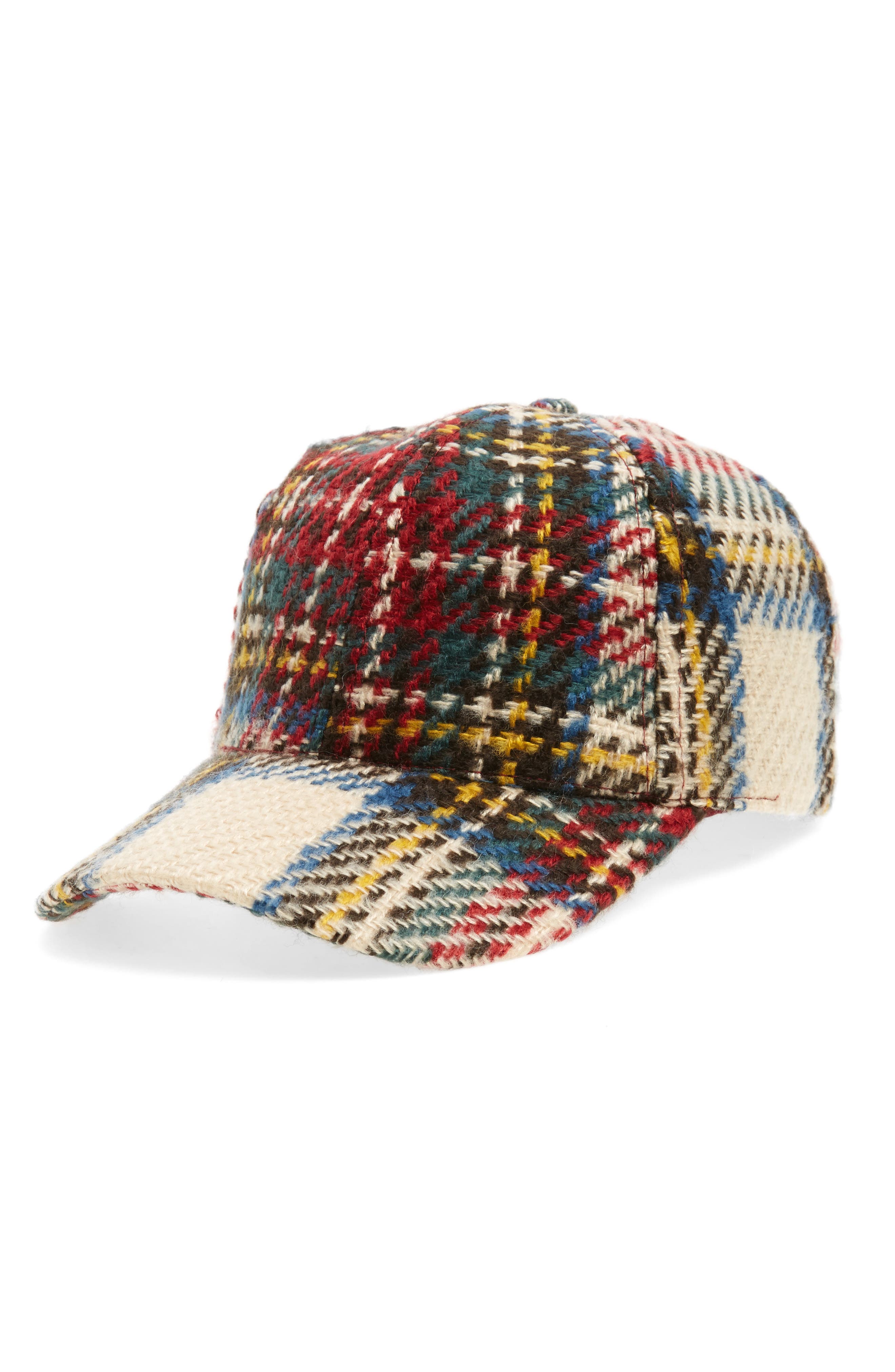 wool plaid baseball cap