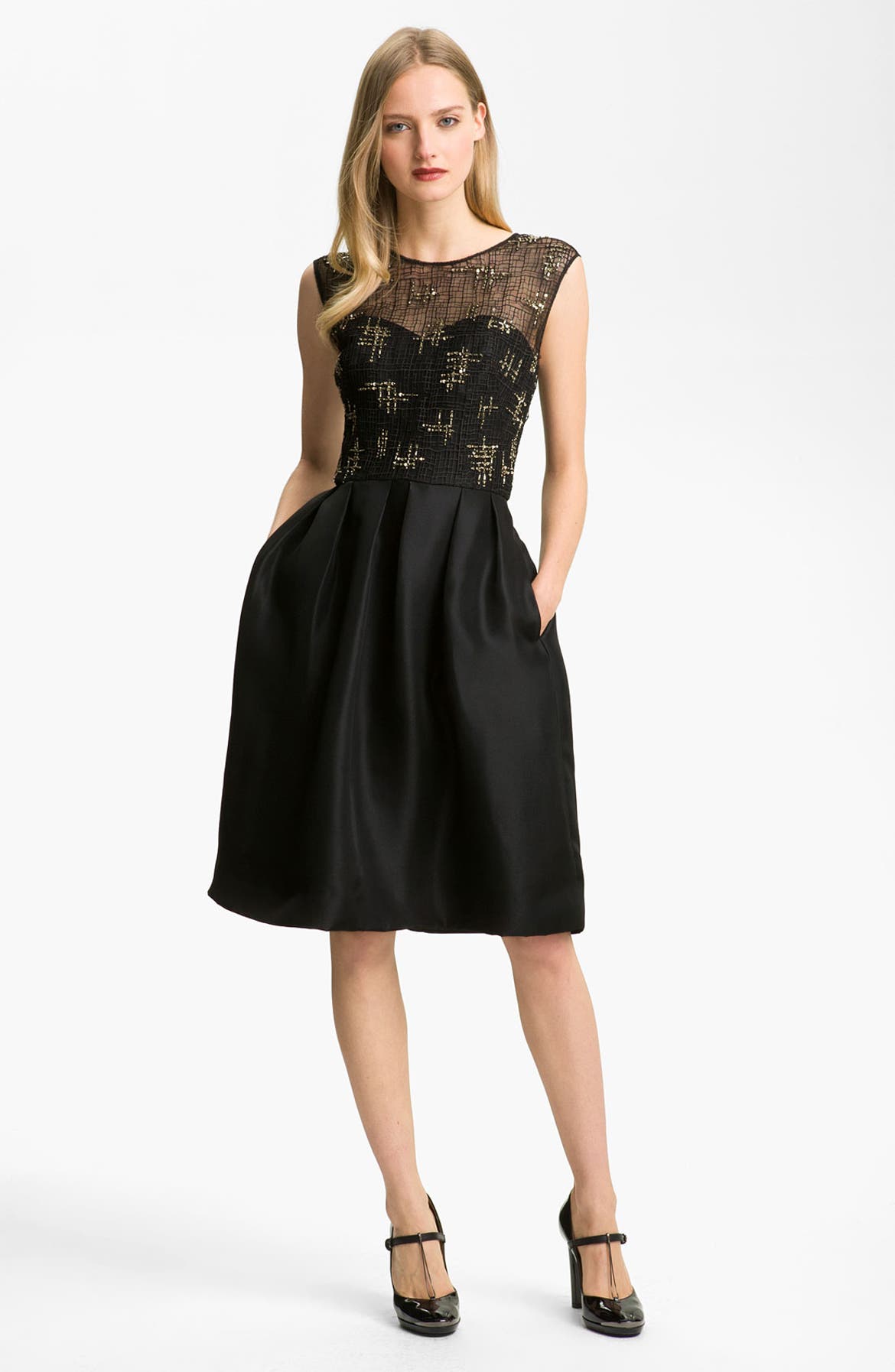 Lela Rose Embroidered Bodice Dress | Nordstrom