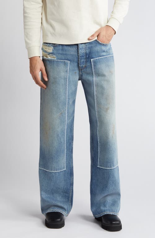 Patched Wide Leg Jeans in Mcallen