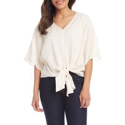 Karen Kane Tie Front Top, Ivory