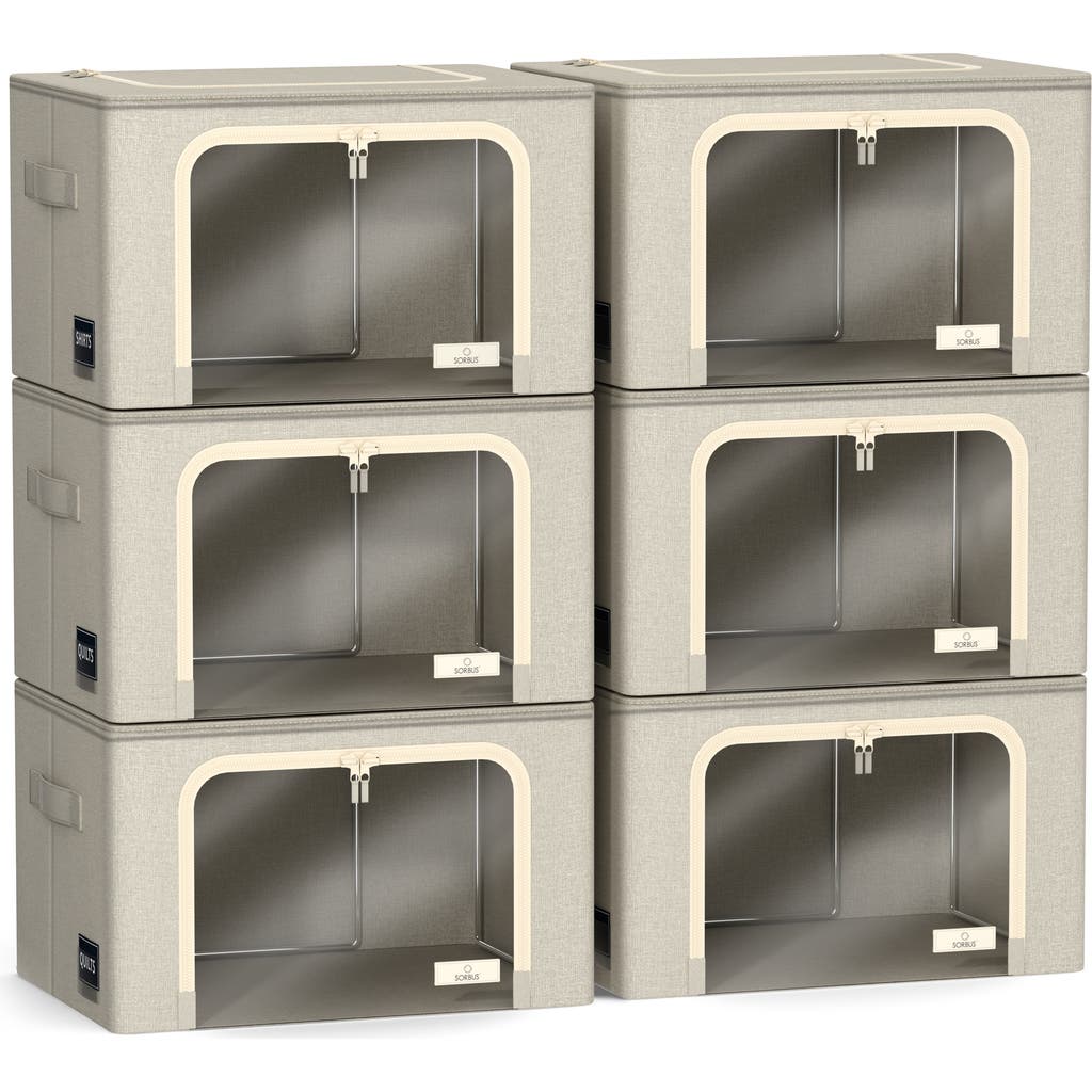Sorbus 3-pack Foldable Storage Boxes In Beige