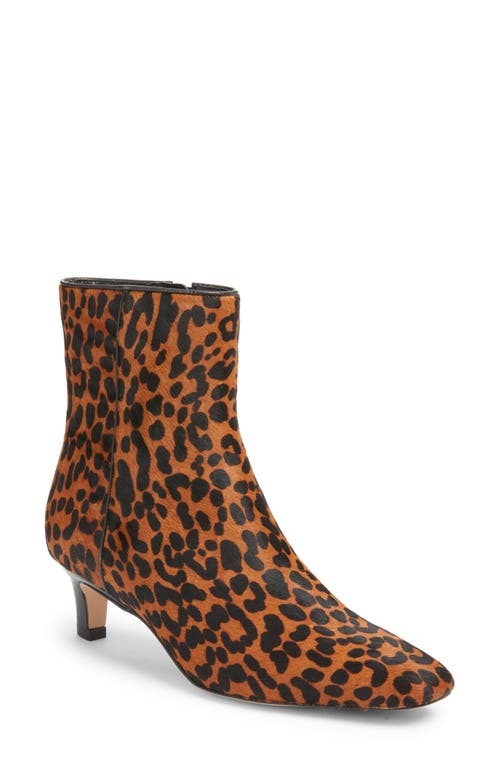 Shop Nordstrom Arazio Genuine Calf Hair Kitten Heel Bootie In Tan Leopard Calf Hair