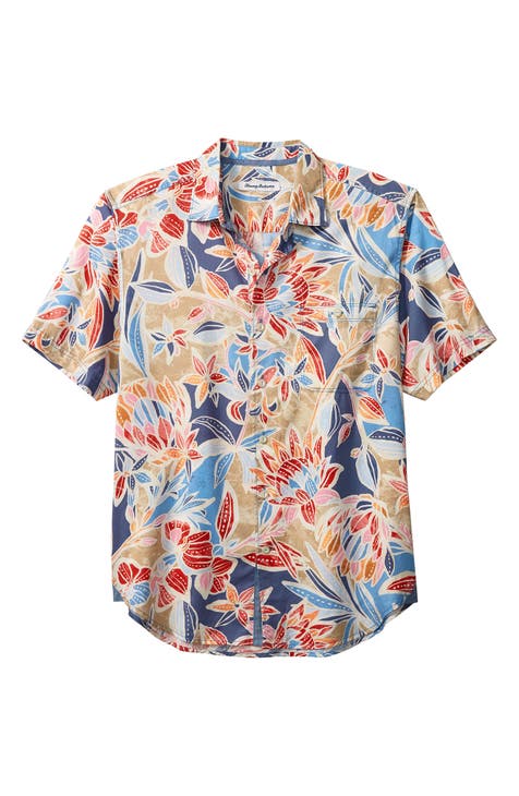 Boston Red Sox Tommy Bahama Coconut Point Playa Floral Button-Up
